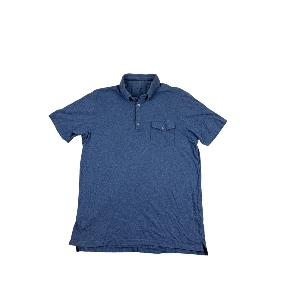 Kuhl Wildfibre Mens Blue Heather Organic Cotton Short Sleeve Polo Shirt Size M